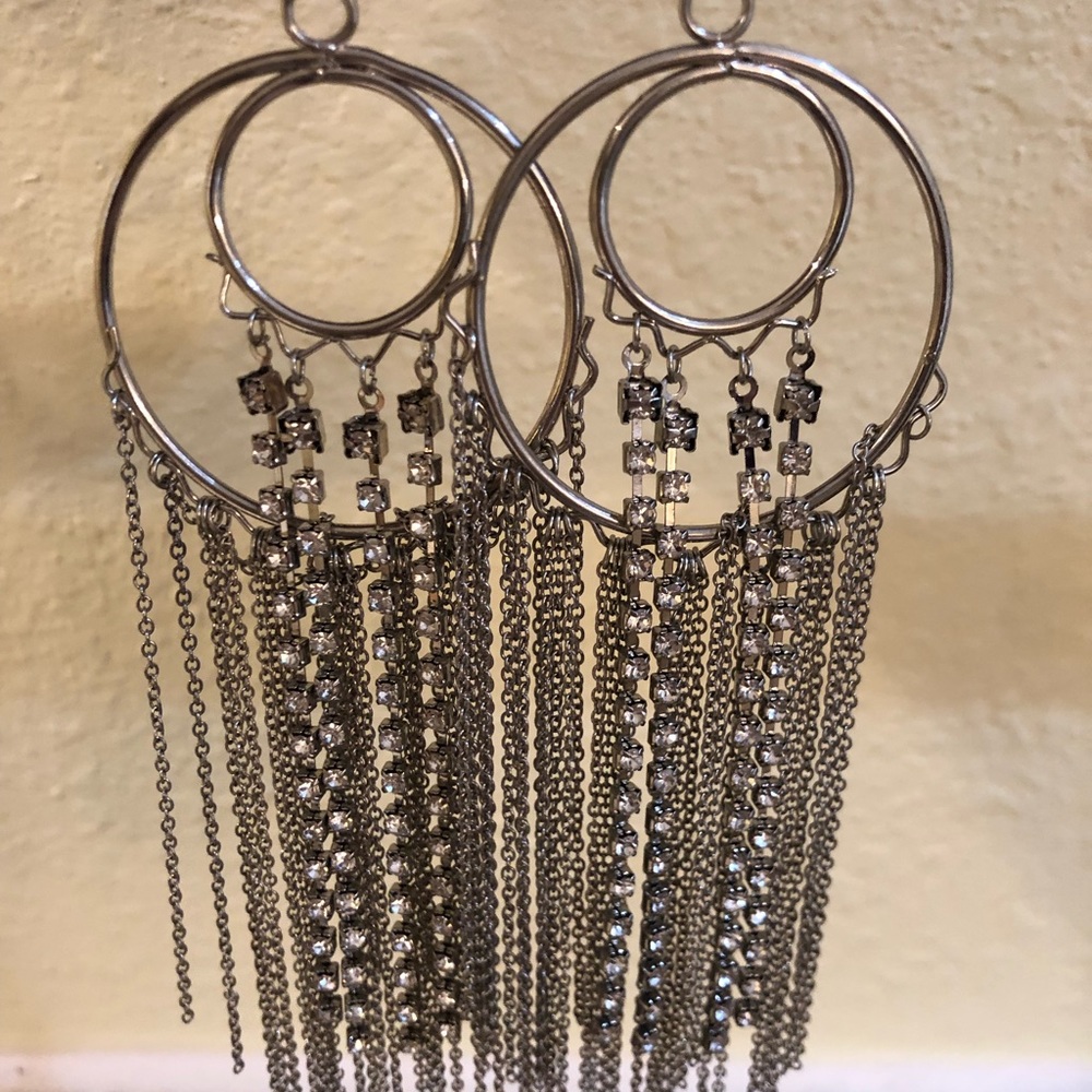 Silver dangle earrings